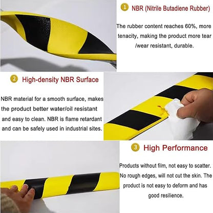Heavy-Duty Corner Guards – 5M Self-Adhesive Yellow/Black NBR Rubber Wall - Image 6