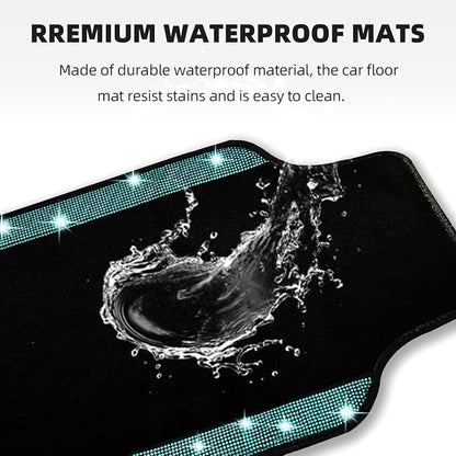 NBTEPEM Aquamrine Bling Car Floor Mats Full Set, Universal Fit Most Cars - Image 3