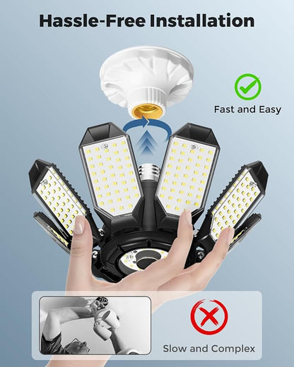 Adiding LED Garage Ceiling Lights 56000Lm 4 Pack w/ 8 Adjustable Panels - Image 4