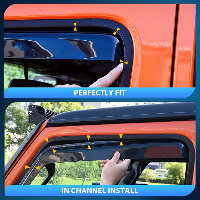Nilight Vent Window Visors for Jeep Compass 2017 2018 2019 2020 2021 2022 2023 - Image 3