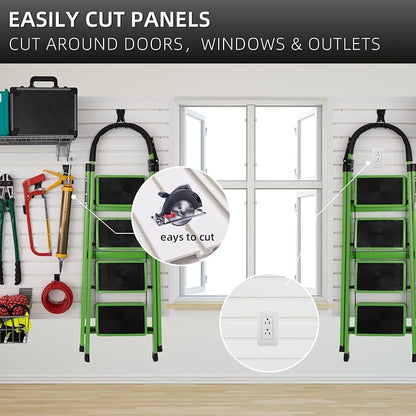 Slatwall Panel Garage Organizer, Heavy Duty Wall Mounted PVC Slat Wall Panels - Image 6