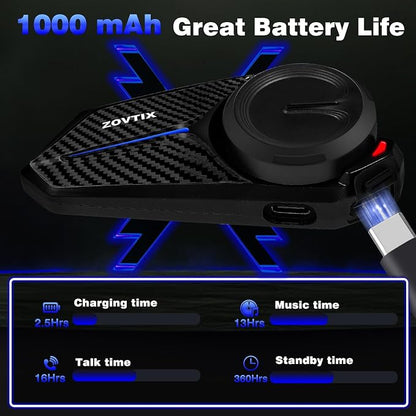 Motorcycle Helmet Headset Support 8 Riders Group Intercom Communication System - Image 6