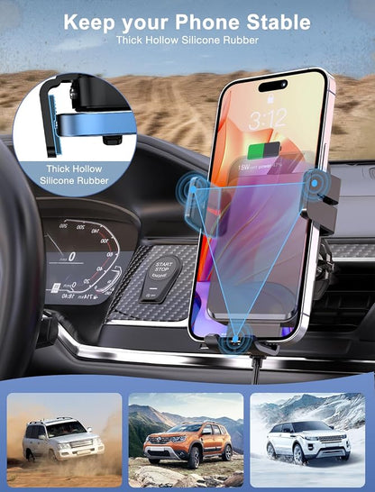 MOKPR Wireless Car Charger, Auto-Clamping Car Mount 15W/10W/7.5W Fast Charging - Image 6