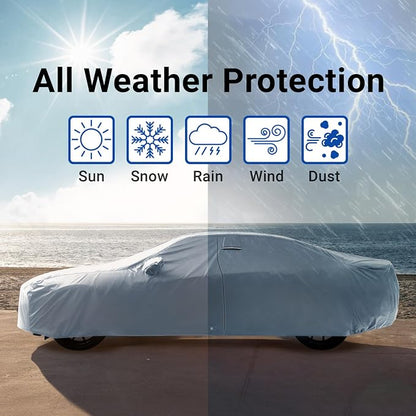 iCarCover Premium Car Cover for 1988-1994 Pontiac Sunbird 2-Door Heavy Duty - Image 9