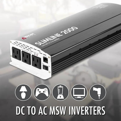 Wagan EL3724 2000W Slim Line AC to DC Power Inverter 2000W TrueRated Continuous - Image 4