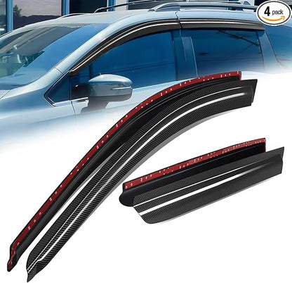 Auto Dynasty 4Pcs Carbon Fiber Pattern Window Visors Compatible by AutoDynasty