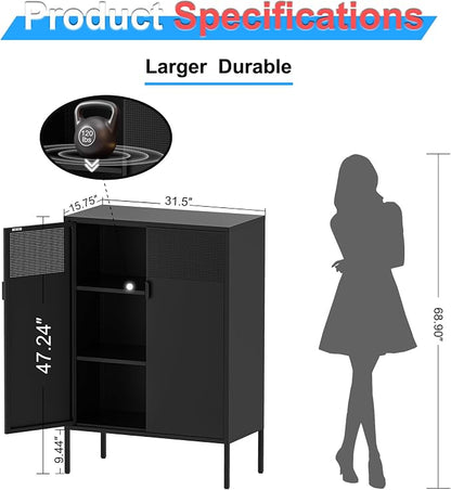 2 Mesh Door Metal Storage Cabinet - Image 2