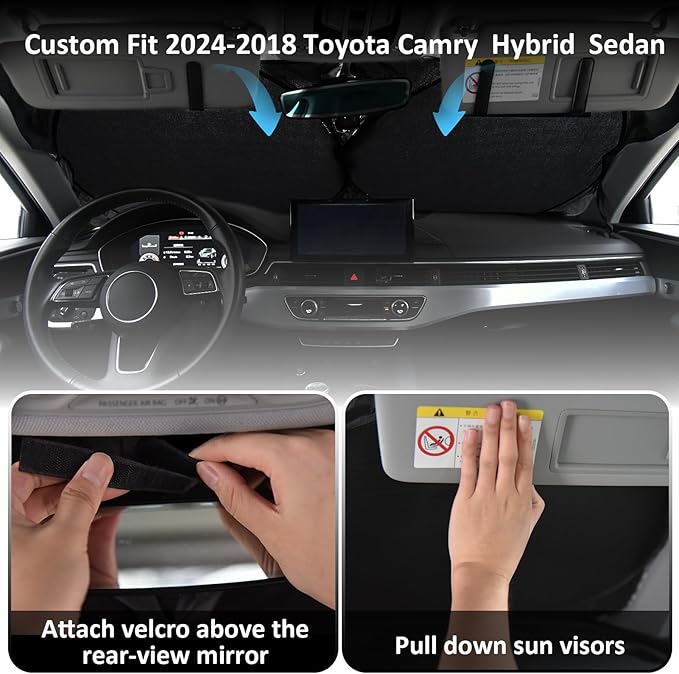 INSAUTO Windshield Sun Shades Custom Fit - Image 3