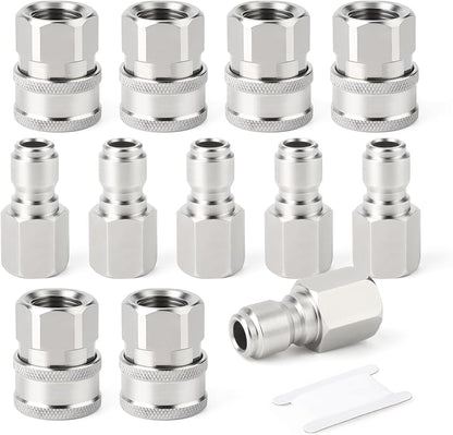 TAISHER 12PCS 304 Stainless Steel Pressure Washer Adapter Kit, Quick Connect by TAISHER