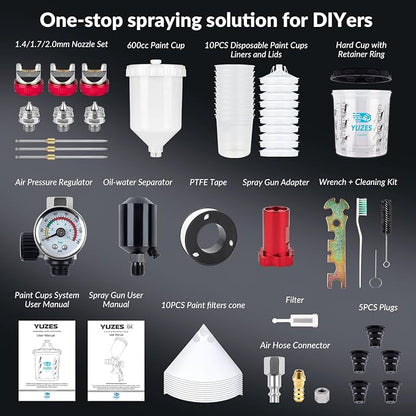 YUZES HVLP Spray Gun Plus Kit - Image 9
