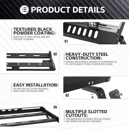Roof Rack Cargo Basket with 4PCS LED Light Bar Compatible - Image 5