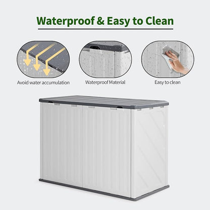 Macrout 25 Cu.Ft Small Plastic Outdoor Storage Cabinet - Image 8