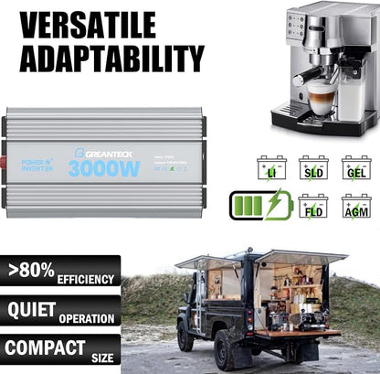 Power Inverter 3000 Watt, DC 12V to AC 110V 120V Converter Car Modified Sine - Image 2