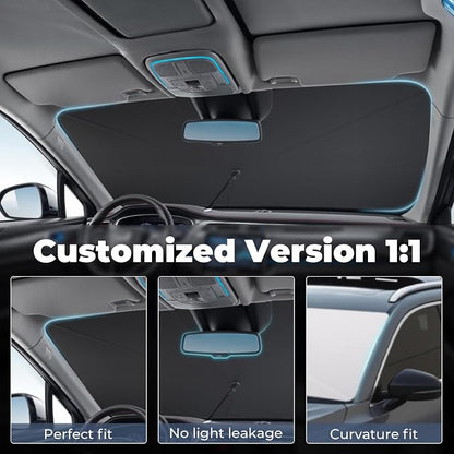 Windshield Sun Shade Umbrella for 2011-2018 Volkswagen VW Jetta Accessories: - Image 2