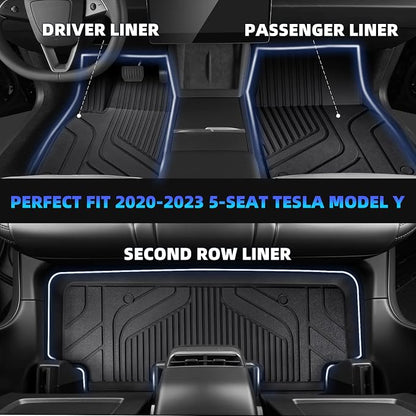 Tesla Model Y Floor Mats for Tesla Model Y 2020-2024, TPE All Weather Custom - Image 4