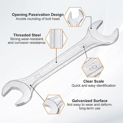 HARFINGTON 5pcs Double Open End Wrench 17mm x 19mm Metric 15 Degree Offset - Image 4