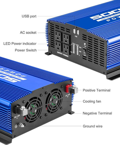 5000W Power Inverter 12V to 110V Car Inverter - Image 3