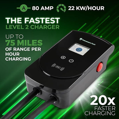 PRIMECOM 80 Amp 22KW 220Volt Level-2 18ft to 50ft Cord Lengths 20X Fast Smart - Image 2
