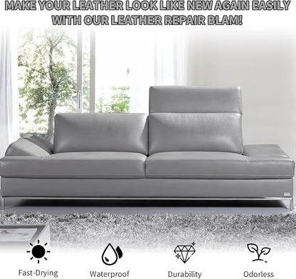 Gray Leather Recoloring Balm, Leather Couch Scratch/Stain Remover, Leather - Image 7