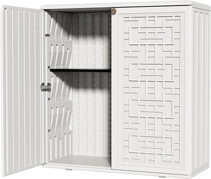 ZZM HDPE Outdoor Storage Shed, Outdoor Plastic Storage Cabinet, Horizontal by ZZM