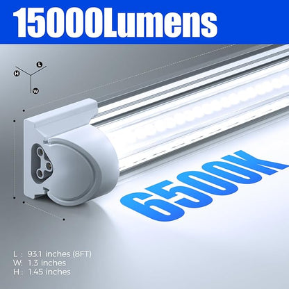 Barrina 8FT LED Shop Light, 100W 15000LM 6500K Super Bright White, Linkable T8 - Image 2