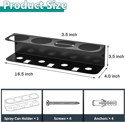 EVERHANGER Spray Can Holder, Wall Mount Spray Bottle Storage Rack Heavy Duty - Image 2