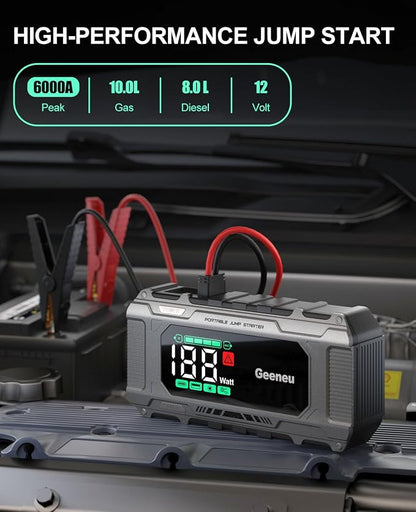 Battery Jumper Starter Portable 6000A Car Jump Starter, 12V Jump Box - Image 2