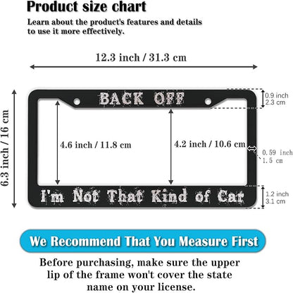 License Plate Holder Black and White License Plate Frames Back-Off I'm Not That - Image 2