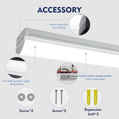4PK 8FT LED Shop Light，Led Garage Ceiling Lights, LED Workbench Light，LED - Image 5