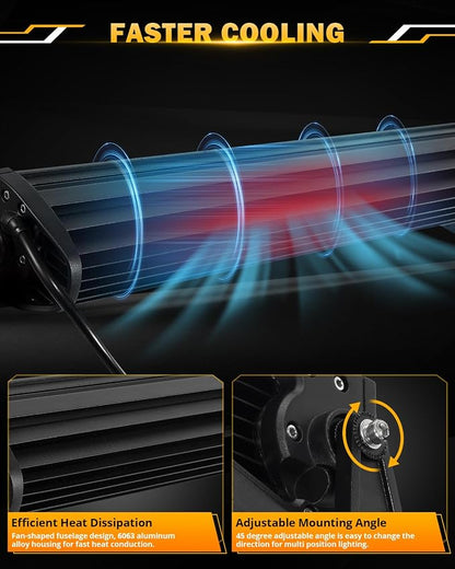 Auxbeam 30 Inch 180W LED Light Bar, 6 Modes Spot Flood Combo Offroad Lighting - Image 7