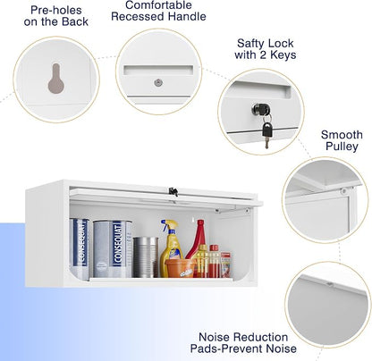 Yizosh Metal Wall Cabinet with Doors, Wall Mounted Storage Cabinet - Image 5