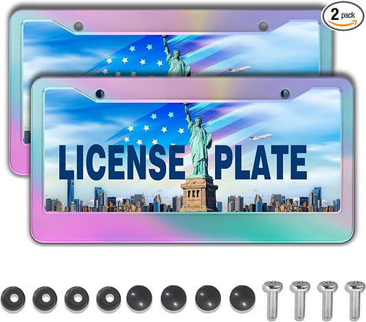 License Plate Frame Holder Rainbow License Plate Frames by Unknown