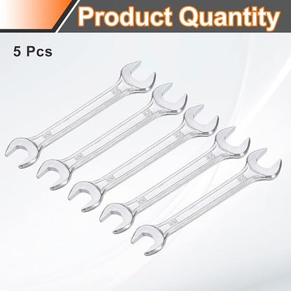 HARFINGTON 5pcs Double Open End Wrench 12mm x 13mm Metric 15 Degree Offset - Image 3
