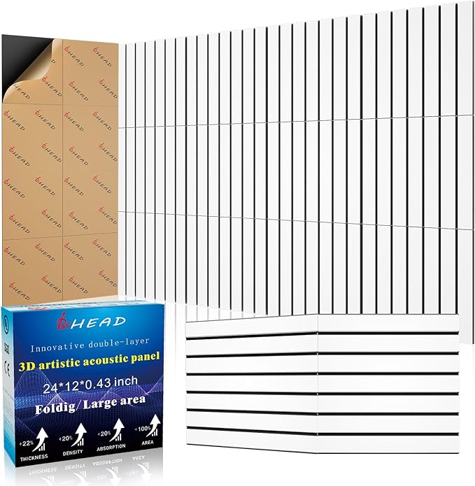8 Pack 2-Layer Fold Soundproof Wall Panels, 0.9lb/ft³ High Density, 3D Acoustic by Staytunedforournewproduct