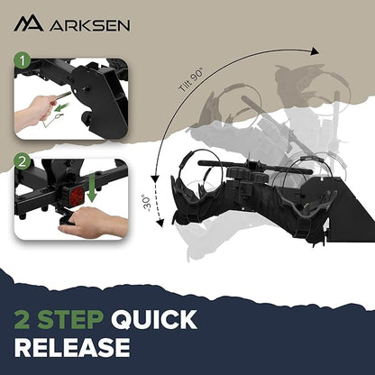 Arksen Electric Bike Rack Hitch, Foldable Quick Release Smart Tilting 2 Ebike - Image 4