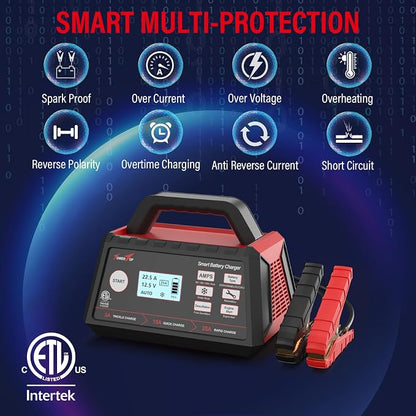 TowerTop 3/15/25 Amp Car Battery Charger, 12V Fully Automatic Smart Battery - Image 7