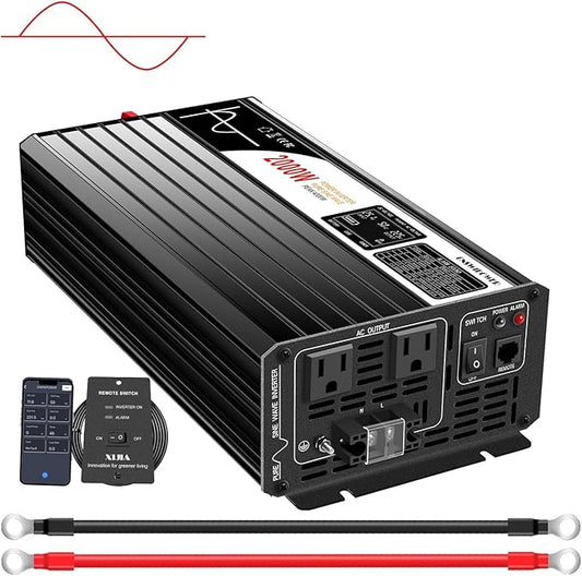 2000W Pure Sine Wave dc to ac Inverter Remote Switch DC 24V to AC 120V 60HZ by XIJIA