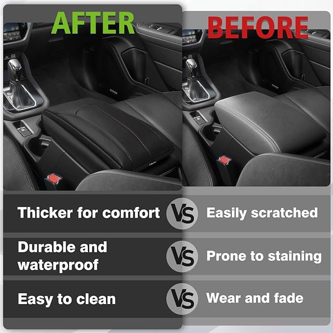 Muslogy Center Console Cover 1-Inch Extra Thick Armrest Pad Compatible - Image 6