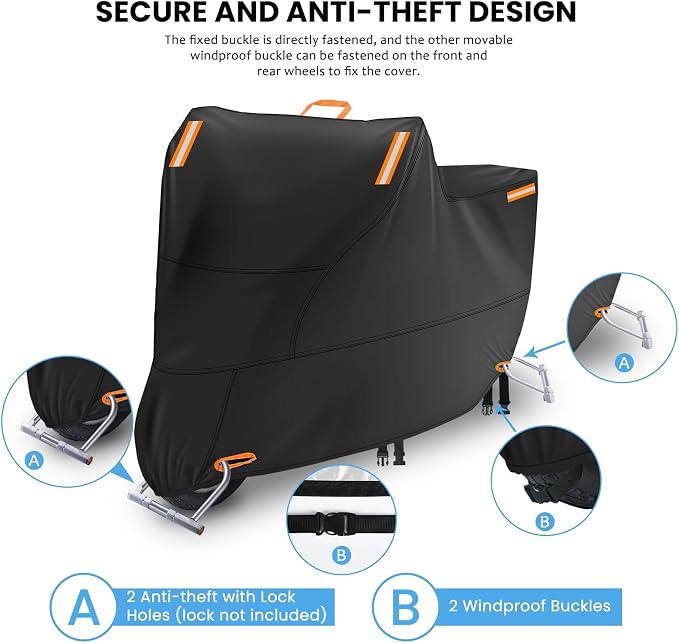 Waterproof Motorbike Cover Outdoor, Motorcycle Scooter Moped Rain Dust - Image 5