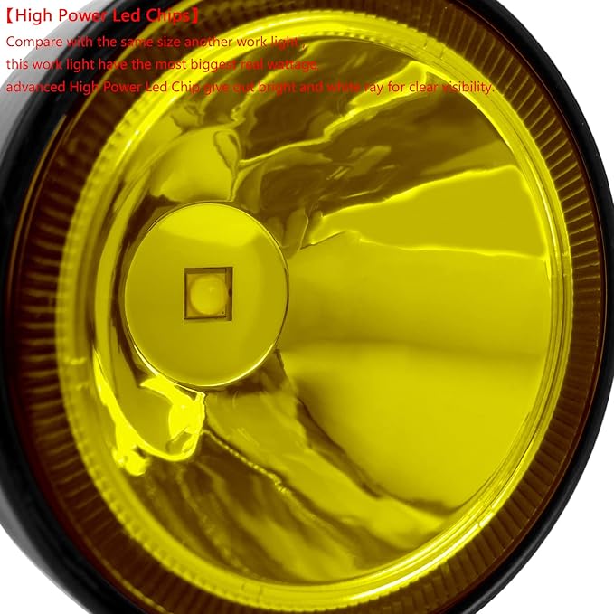Led Pod Lights Spot Fog Lights Amber/Yellow 2Pcs 60W 4 Inch Work Auxiliary - Image 3