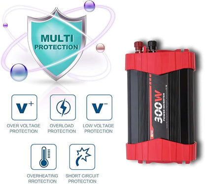 BYGD 300W Car Power Inverter, DC 12V to 110V AC Vehicle Plug Adapter Converter - Image 4