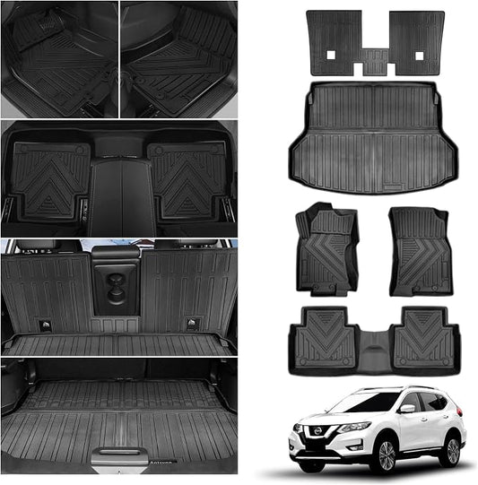 Fit for 2020-2014 Nissan Rogue Floor Mat Backrest Mat Cargo Liner, All-Weather by Antsvnn