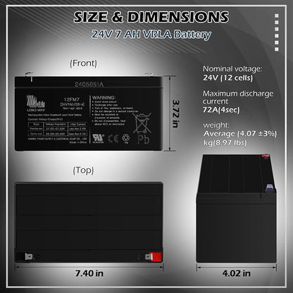 OTTARO 24V 7AH Battery for 24 Volt Ride on Cars Toys - Image 5