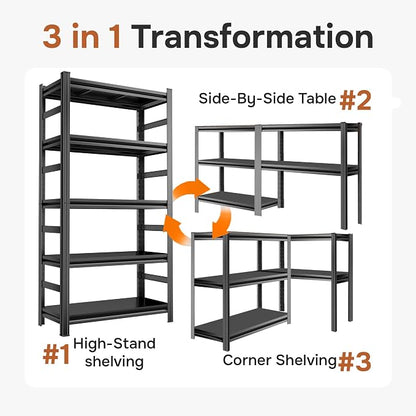 88" H Garage Shelving 5 Tier Storage Shelves Heavy Duty 3800LBS Adjustable - Image 6