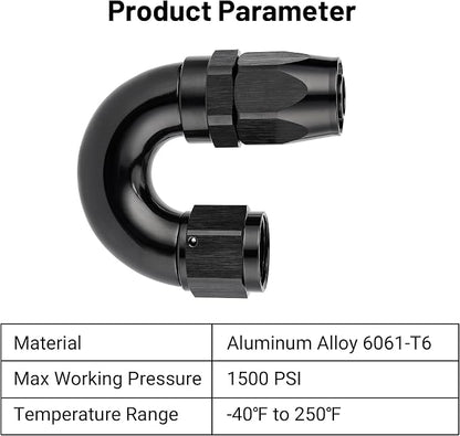EVIL ENERGY 10AN 180 Degree One Piece Full Flow Hose End Fitting Swivel - Image 3