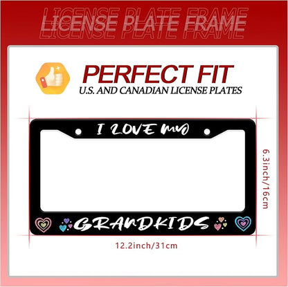 Personalized License Plate Frame I Love My Grandkids Stainless Steel Accessory - Image 2