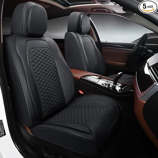2 Packs Car Seat Covers Leather Car Seat Covers Universal Seat Covers by truckerset