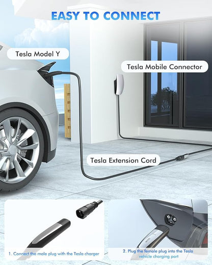 EV Charger Extension Cable for Tesla, 50Amp 40ft Up to 240V 12kW, NACS Plug EV - Image 5
