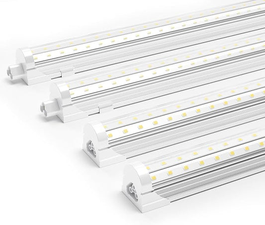Ensenior 4 Pack 8 FT Led Shop Lights, 6000K Clear White, 10000LM Super Bright by Ensenior