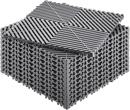 VEVOR Interlocking Drainage Mat, 12” x 12” Modular Interlocking Cushion by VEVOR